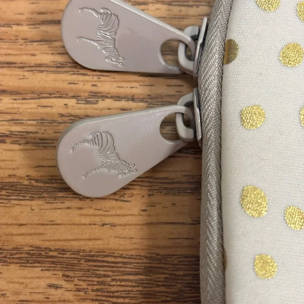 Gold Polka Dot Laptop/Tablet Sleeve by Dabney Lee